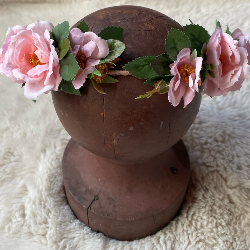 Handmade Pink Wild Rose Flower Crown